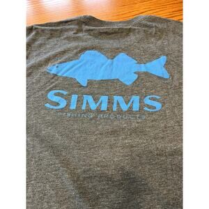 Simms Fishing Products Crewneck Short Sleeve Gray T-Shirt, Men's size 2XL